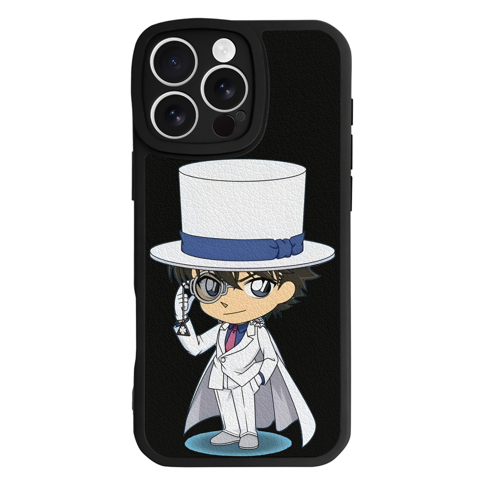 （画像用） 名探偵コナン くろば かいと Detective Conan Kuroba Kaito 【iPhone 16シリーズ対応】シリコンスマホケース（レザー調） 材質：シリコン